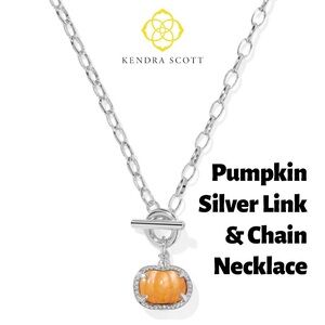 Kendra Scott Pumpkin Silver Link and Chain Necklace